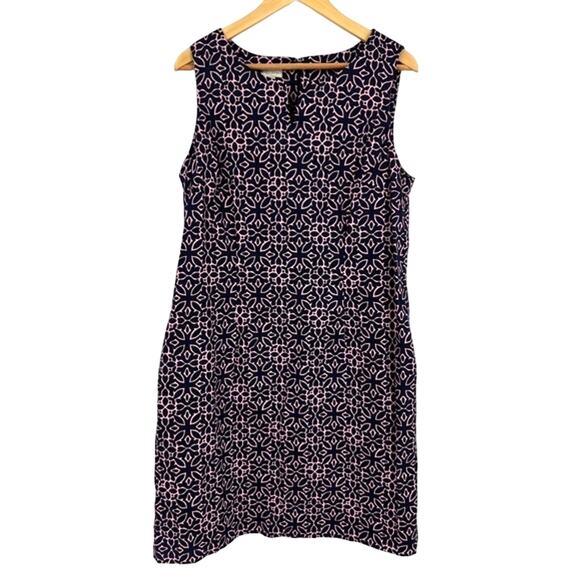 Talbots Grecian Sheath Geometric Sleeveless Pink Blue Size 14 - Picture 1 of 10